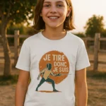 T-shirt Escrime Enfant « Je Tire Donc Je Suis » 🗡️