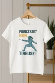 T-shirt Escrime Femme « Princesse ? Non, Tireuse ! »