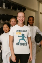 T-shirt Escrime Enfant « Princesse ? Non, Tireuse ! »