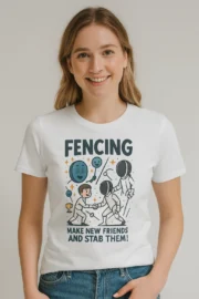 T-shirt Escrime Femme « Make New Friends and Stab Them »