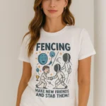 T-shirt Escrime Femme « Make New Friends and Stab Them »