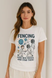 T-shirt Escrime Femme « Make New Friends and Stab Them »