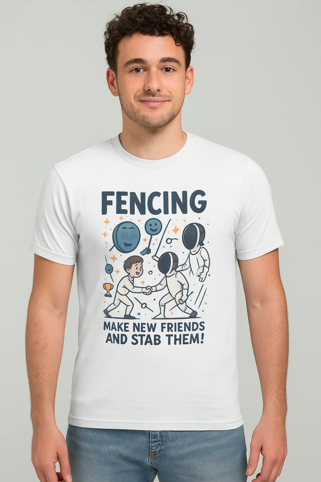 T-shirt Escrime Homme « Make New Friends and Stab Them »