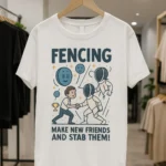 T-shirt Escrime « Make New Friends and Stab Them »