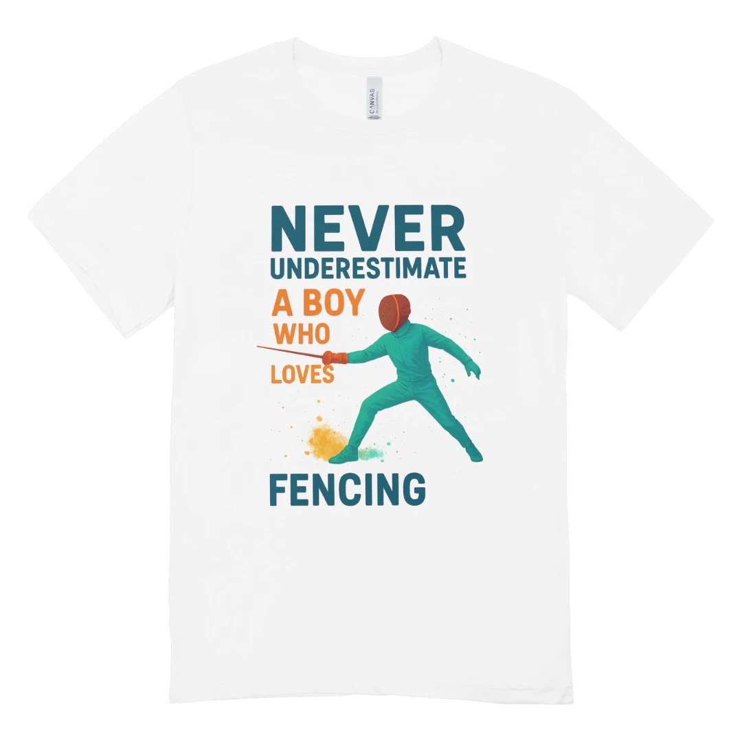 T-shirt Escrime « Never Underestimate a Boy Who Loves Fencing »