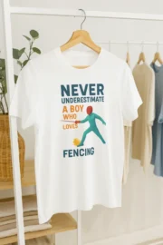 T-shirt Escrime « Never Underestimate a Boy Who Loves Fencing »