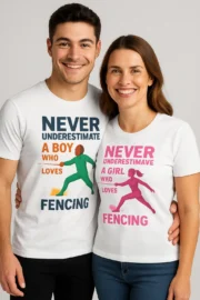 T-shirt Escrime « Never Underestimate a Girl Who Loves Fencing »