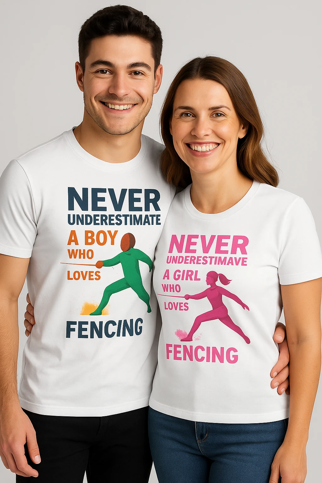 T-shirt Escrime « Never Underestimate a Girl Who Loves Fencing »