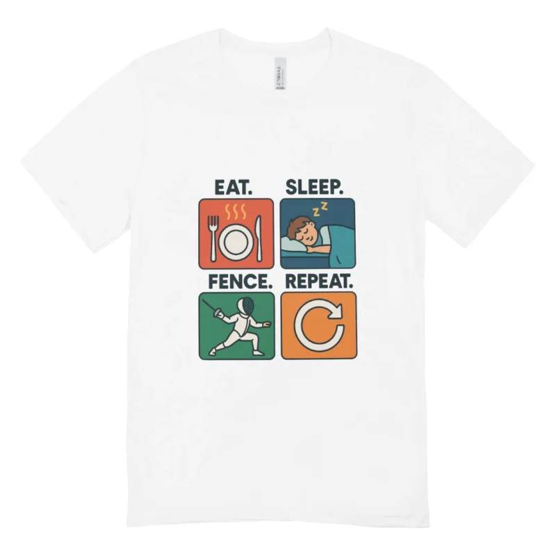 T-shirt Escrime « Eat Sleep Fence Repeat »