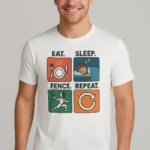 T-shirt Escrime Homme « Eat Sleep Fence Repeat »