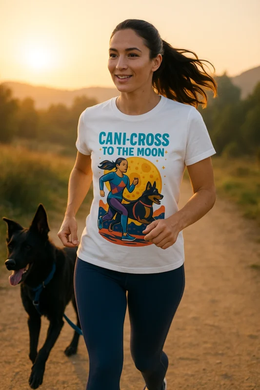 T-shirt Canicross Femme « Cani-Cross to the Moon »