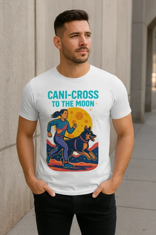 T-shirt Canicross Homme « Cani-Cross to the Moon »