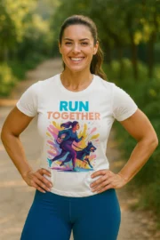 T-shirt Canicross Femme « Cani-Cross to the Moon »