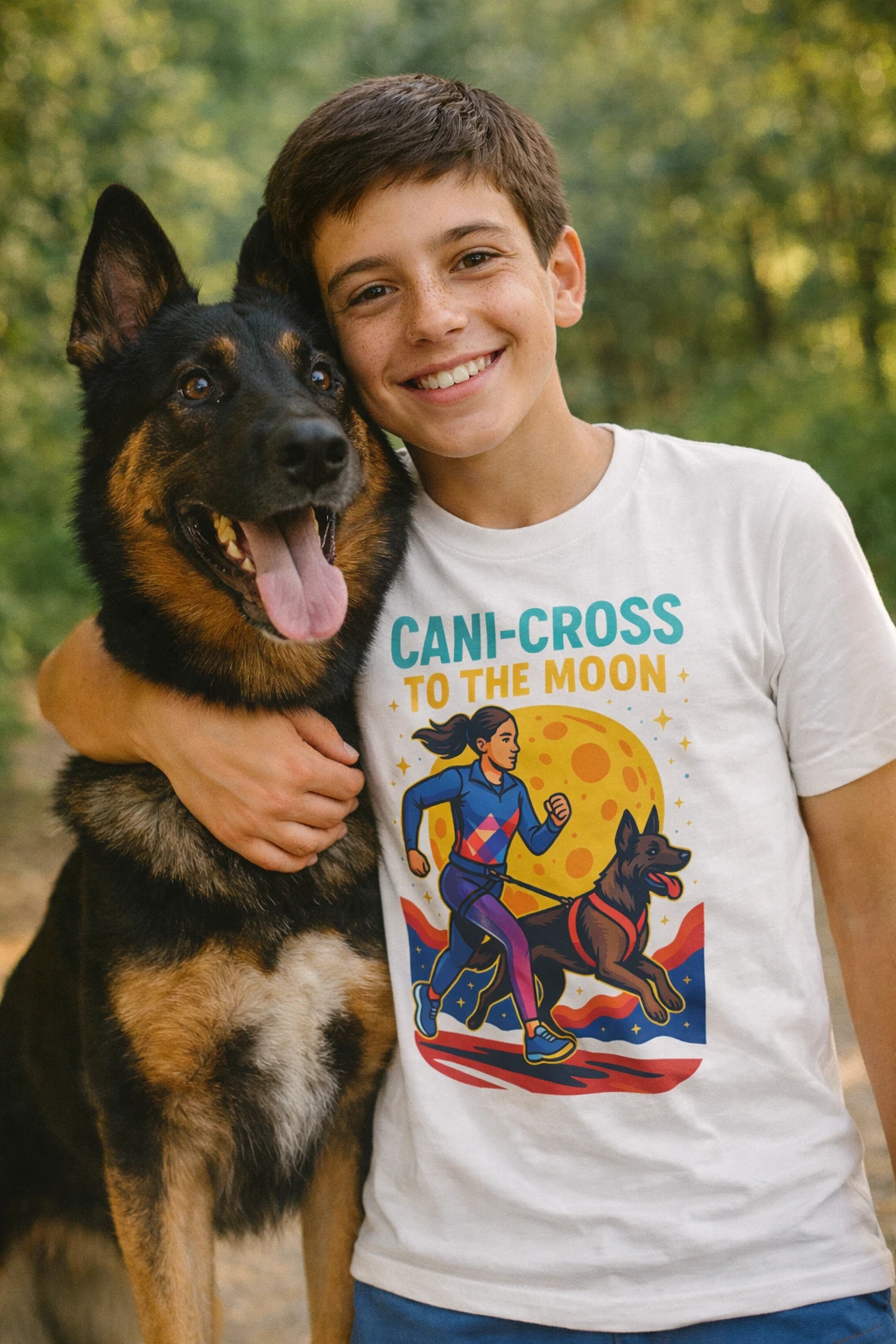 T-shirt Canicross Enfant « Cani-Cross to the Moon »