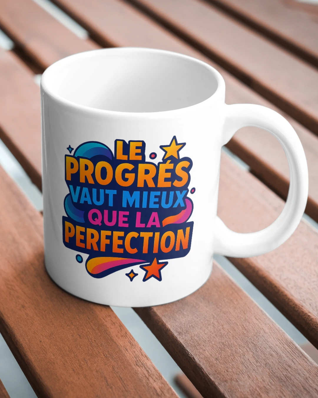Mug Motivation « Le progrès vaut mieux que la perfection »