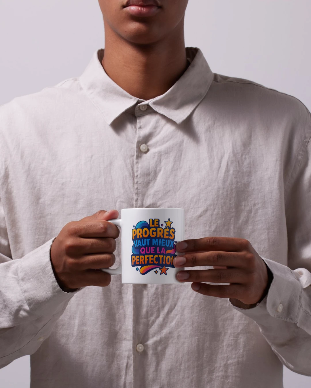 Mug Motivation « Le progrès vaut mieux que la perfection »