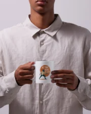 mug escrime je tire donc je suis illustration escrimeur fond orange