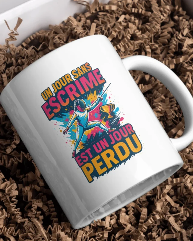 mug escrime un jour sans escrime est un jour perdu illustration escrimeur