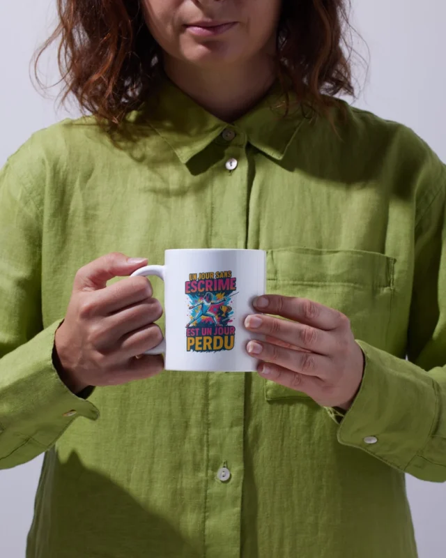 mug escrime un jour sans escrime est un jour perdu illustration escrimeur